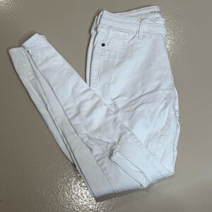 White old navy rockstar skinny mid rise distressed ripped jeggings womens Size 6